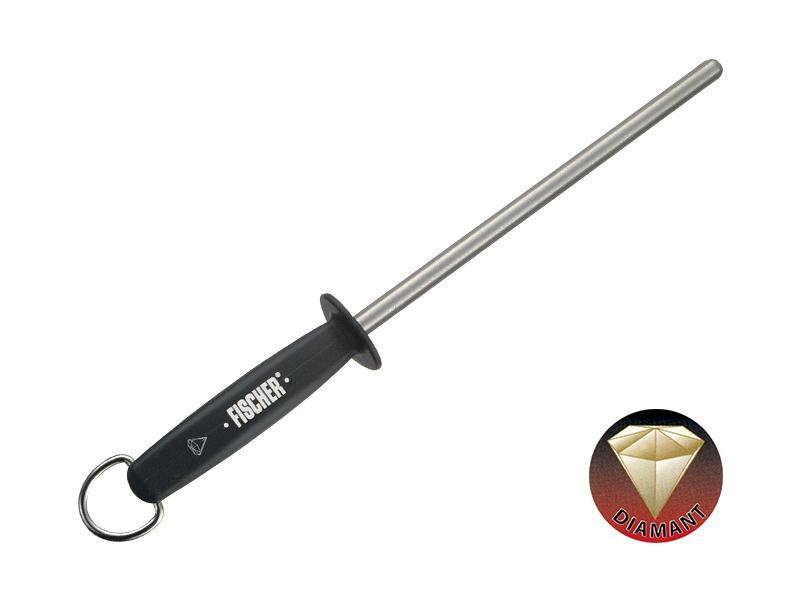 Fusil à Aiguiser Diamond Fisher 23cm - Manche Acrylique Noir
